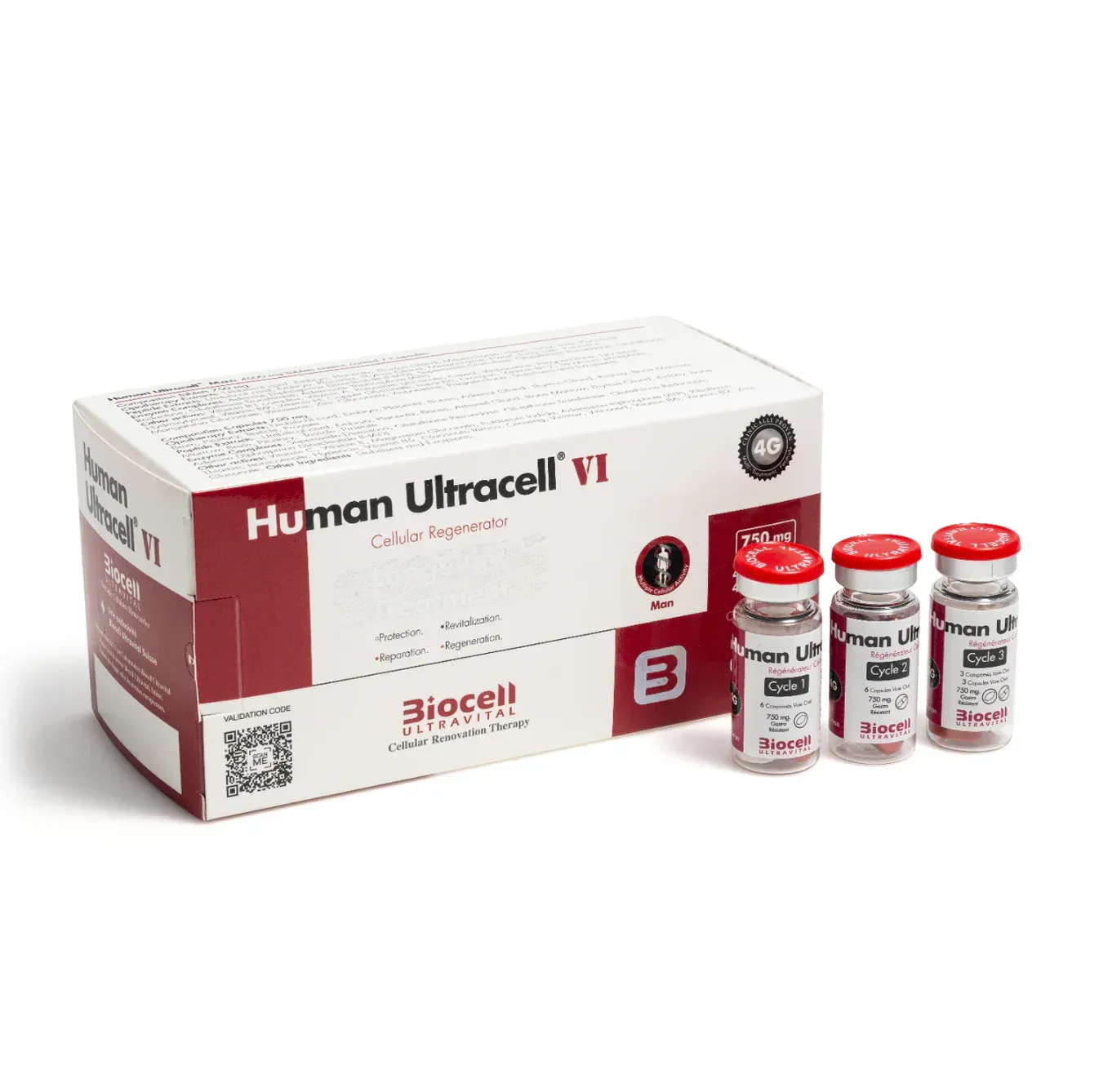 Human Ultrafell VI supplement packaging with bottles, box, and ingredient icons on a white and magenta background Human Ultrafell VI supplement packaging with bottles, box, and ingredient icons on a white and magenta background