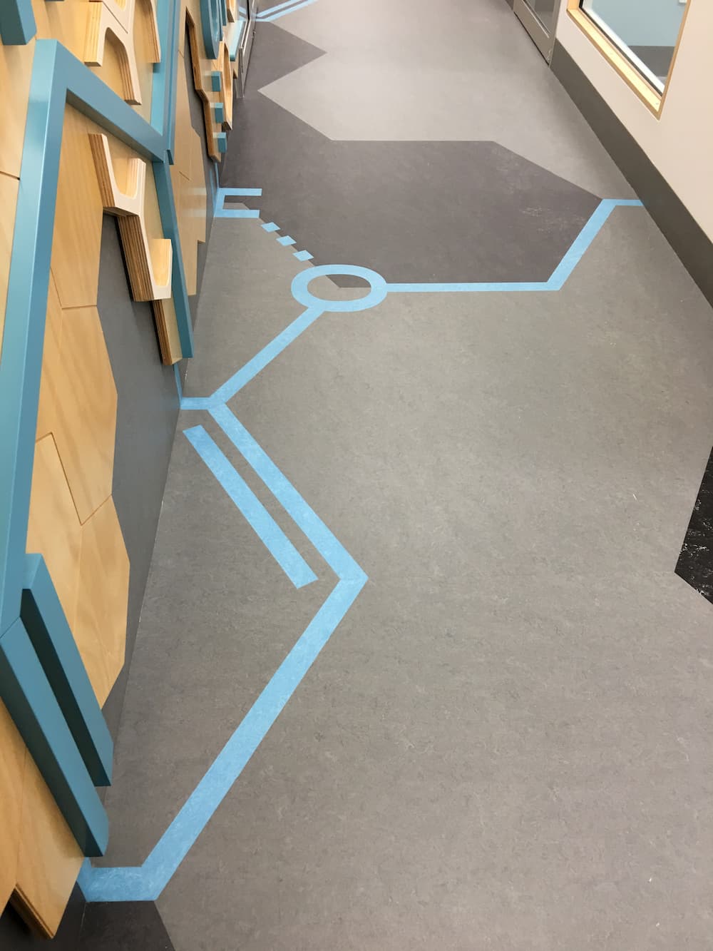 Carpet With Blue And Grey Shapes - Custom Design Flooring in Alice Springs, NT