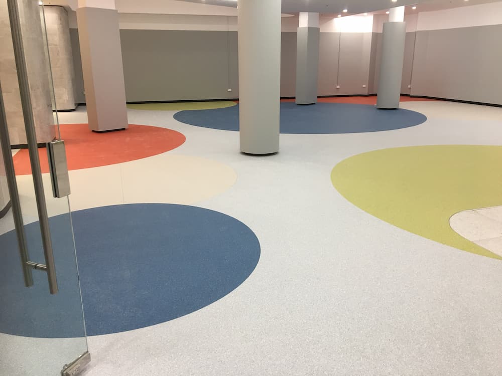 Floor With Coloured Circles - Custom Design Flooring in Alice Springs, NT