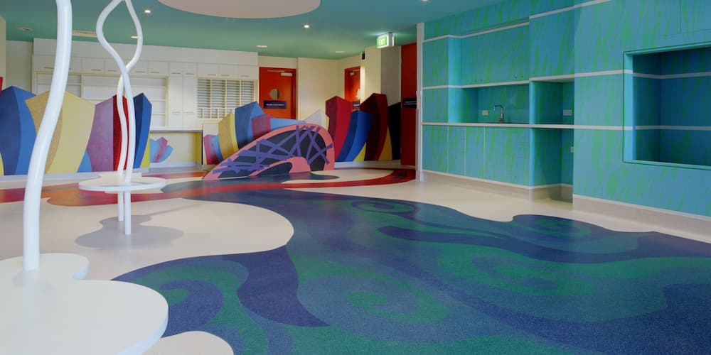 Unique Blue Shaped Custom Flooring - Custom Design Flooring in Alice Springs, NT