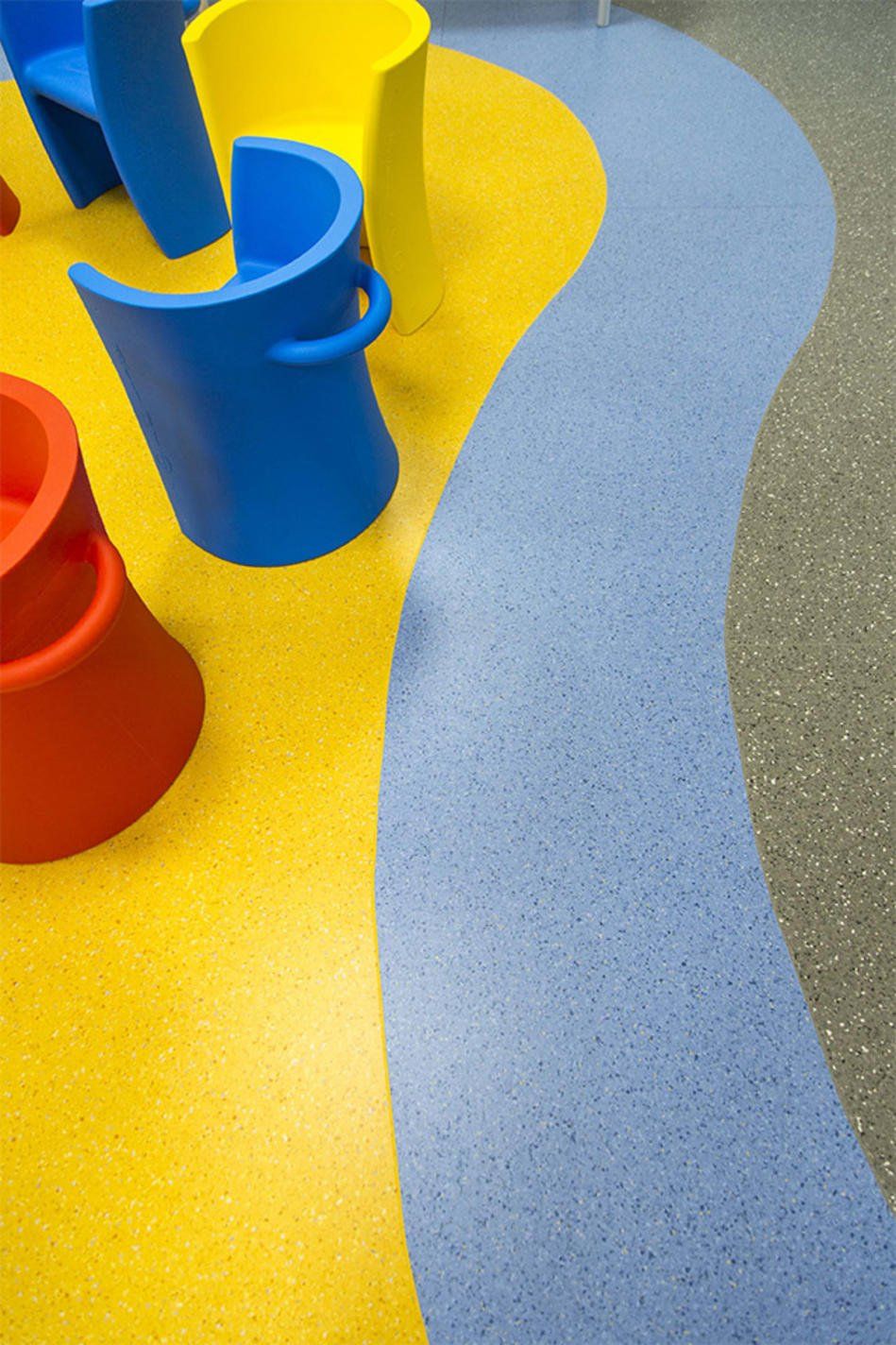 Blue and Yellow Marmoleum Flooring - Custom Design Flooring in Alice Springs, NT