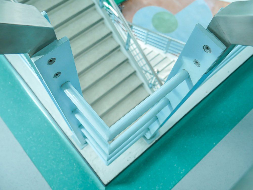 Stair Balustrade Painted Light Blue - Flooring in Alice Springs, NT