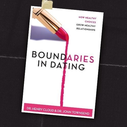 Book cover titled “Boundaries in Dating” with a pink lipstick line over white background.