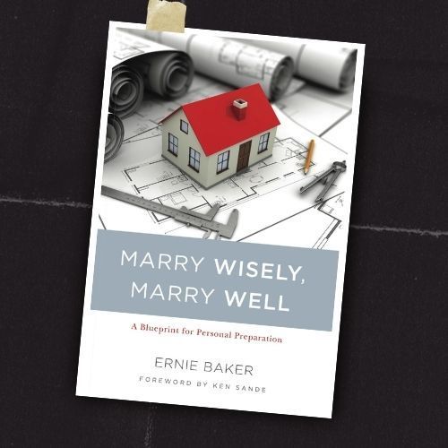 Book cover with a small house on blueprints, titled “Marry Wisely, Marry Well.”