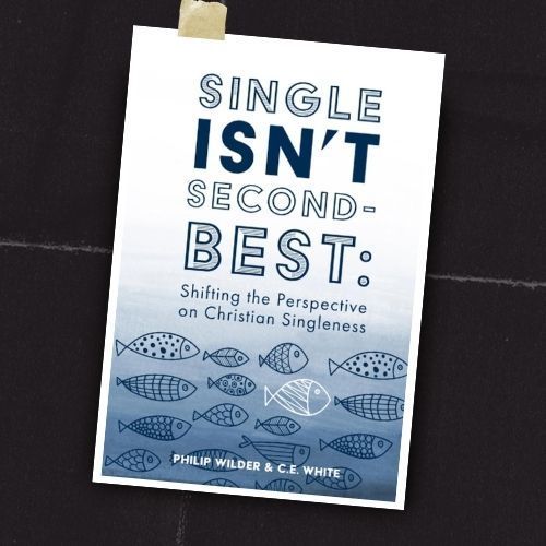 Book cover reading “Single Isn’t Second-Best,” with blue fish illustrations on a white background.