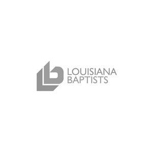 Louisiana Baptists logo in gray on a white background