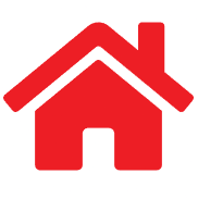 Red house icon with a white roof outline and chimney.