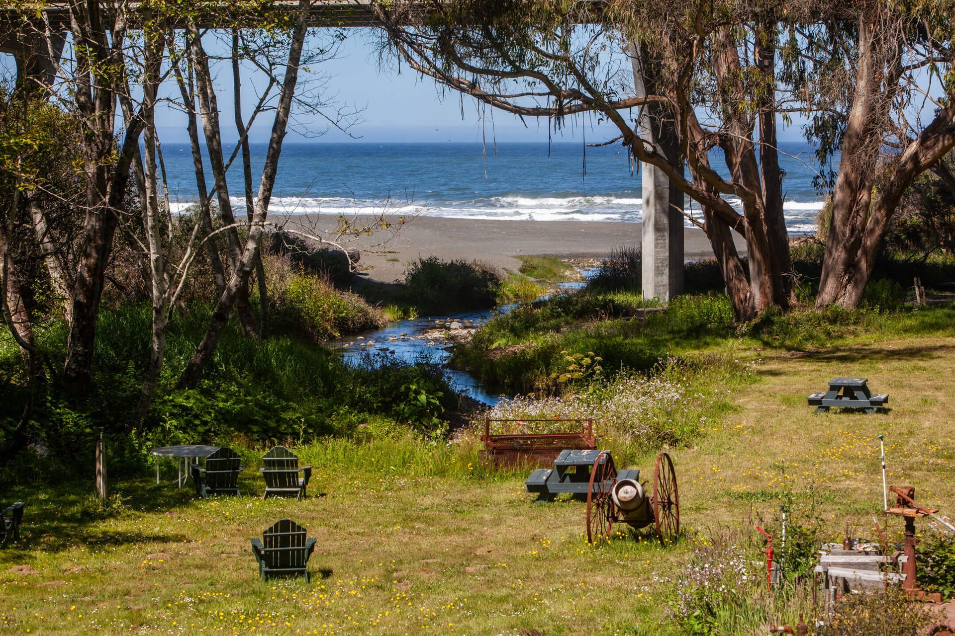 Private beach access at the Howard Creek Ranch.