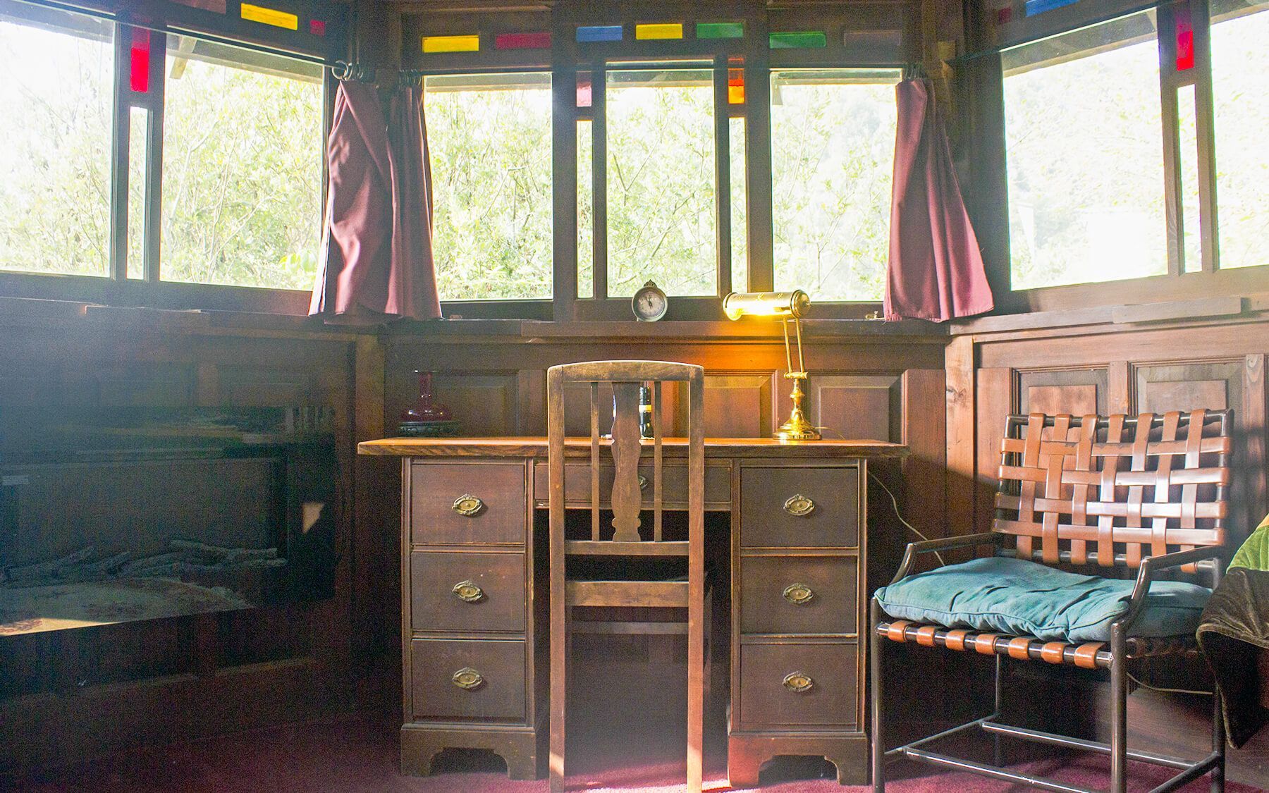 The Octagonal Cabin getaway at the Howard Creek Ranch on the Mendocino Coast.