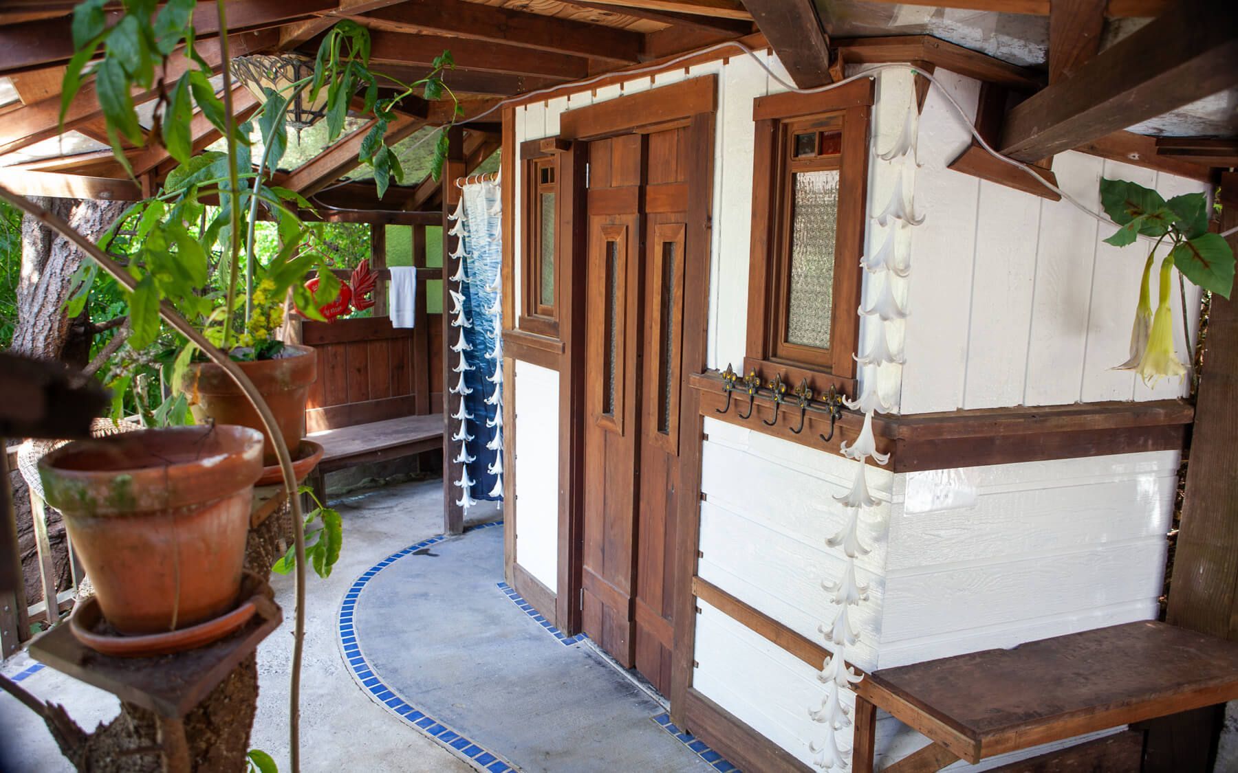 The Octagonal Cabin getaway at the Howard Creek Ranch on the Mendocino Coast.