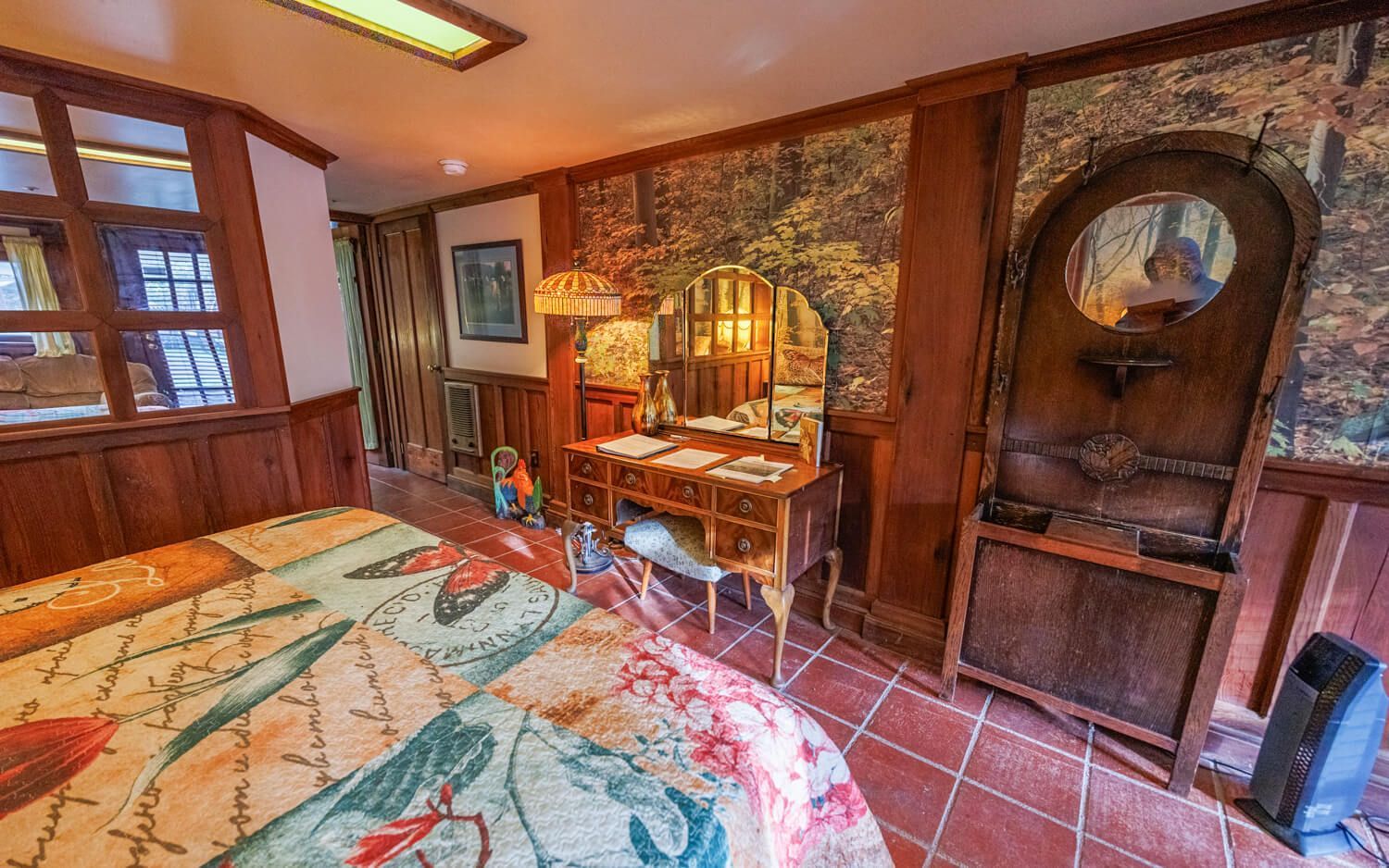 The Willow Room getaway at the Howard Creek Ranch on the Mendocino Coast.
