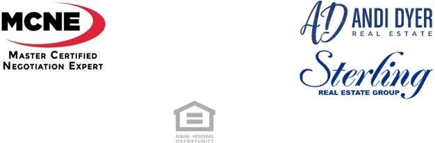 The logos for mcne master certified negotiation expert and ad andi dyer real estate group