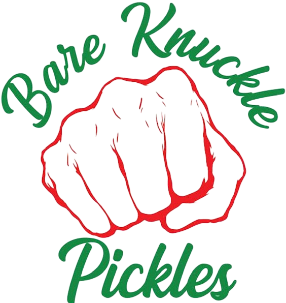Logo: Fist in red outline, surrounded by green text 