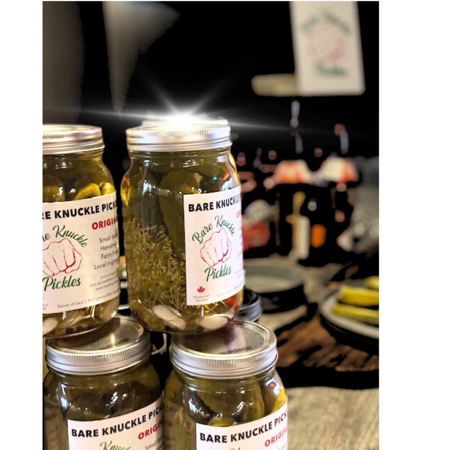 Stacked jars of 