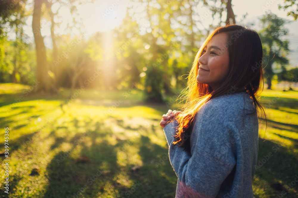 Happy woman in nature