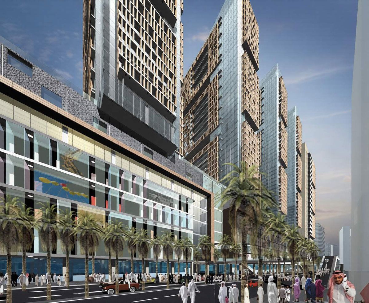 Darb Al Khalil Development project is considered as the southern gateway of the Holy Mosque and compromises a series of hotels and residential towers over an extended base of retail markets and multi-storey car parking.