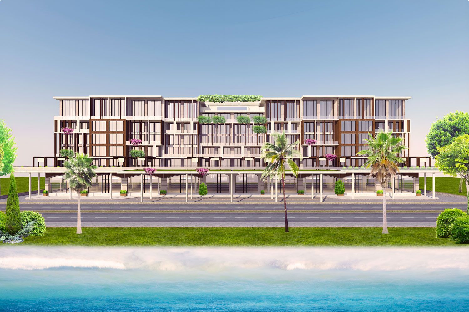 Ocean House is a dynamic destination in Dar es Salaam with prime coastal location on the Indian Ocean and next to the golf course, it has a commercial center, office spaces, a hotel, and residences.