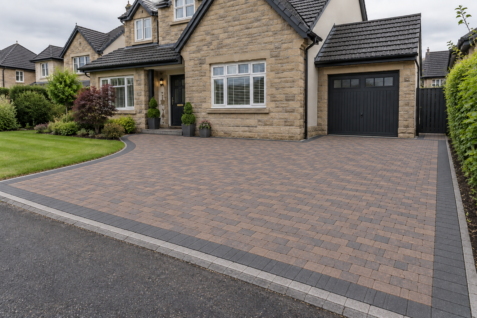 Marshalls Tegula block paving driveway pattern
