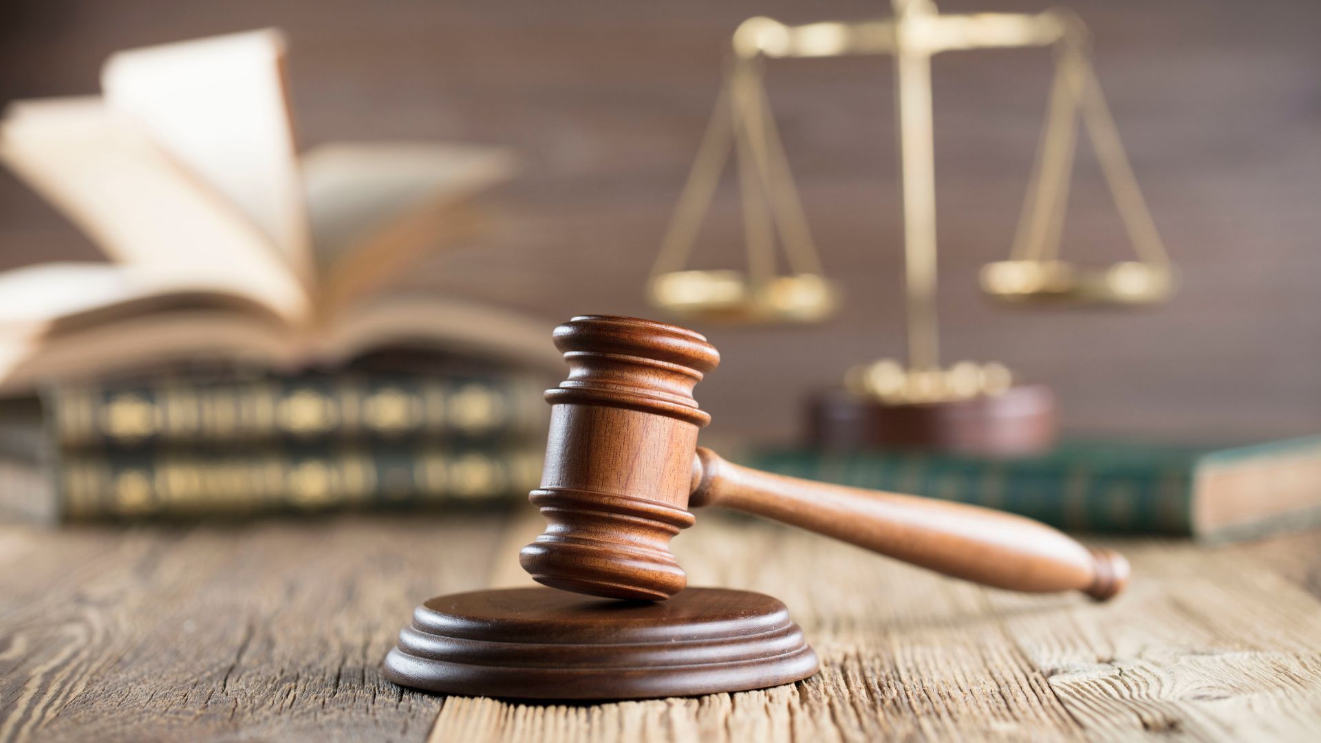 Law and justice concept - Gavel and scales of justice symbolizing fairness and legal system.