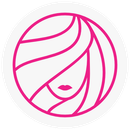 Business logo of Coastal Beauty Aesthetics of a pink icon of a woman's face with long hair in a circle.