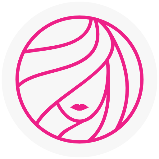 Business logo of Coastal Beauty Aesthetics of a pink icon of a woman's face with long hair in a circle.