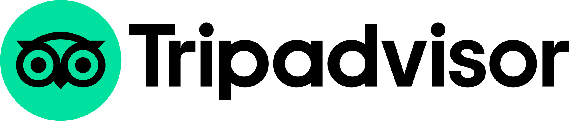 A tripadvisor logo with a green circle and black text on a white background.