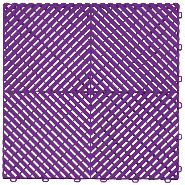 A purple tile with a white pattern on it.