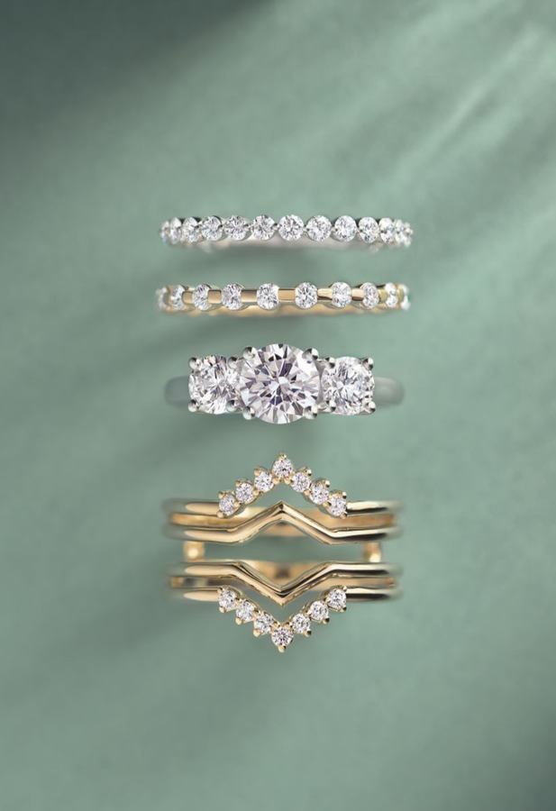 Diamond wedding bands at Evergreen Jewelry Designs.