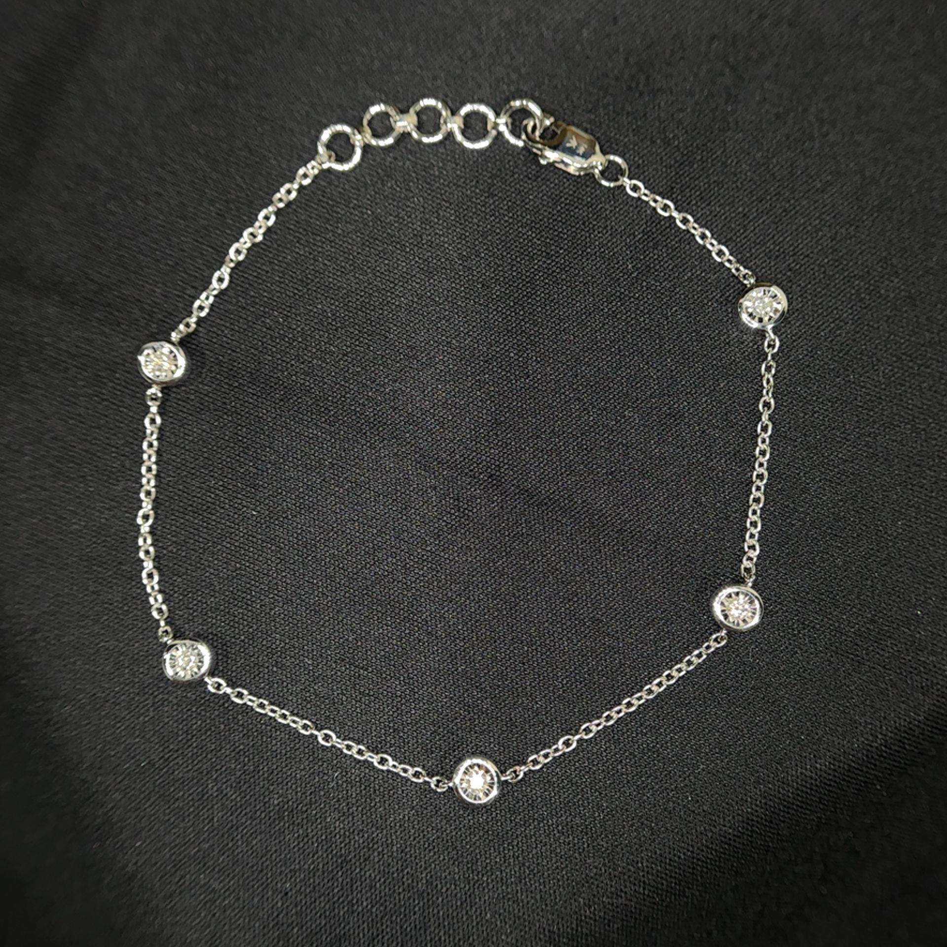 White Gold Diamond Station Bracelet