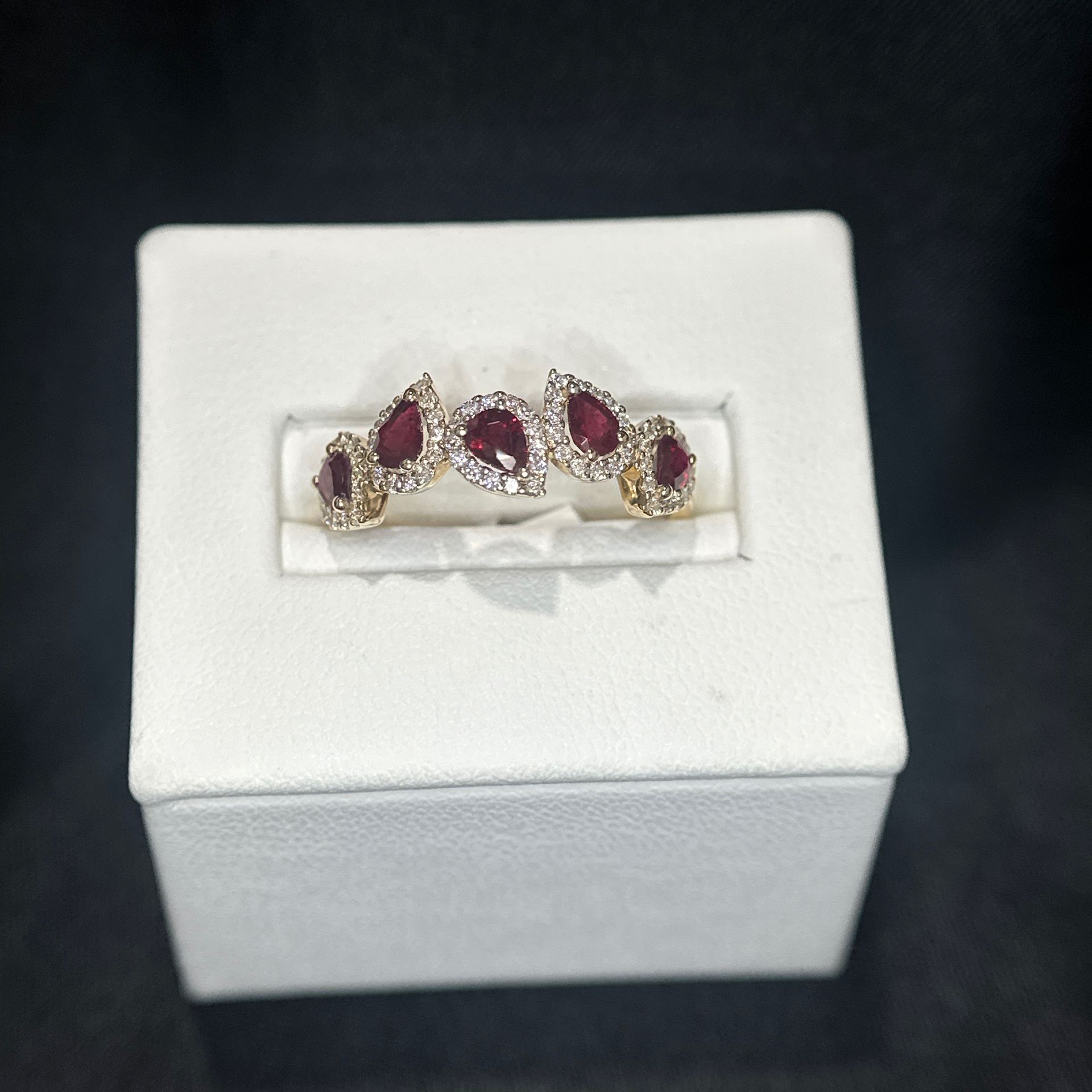 14K Yellow Gold Ruby and Diamond Ring