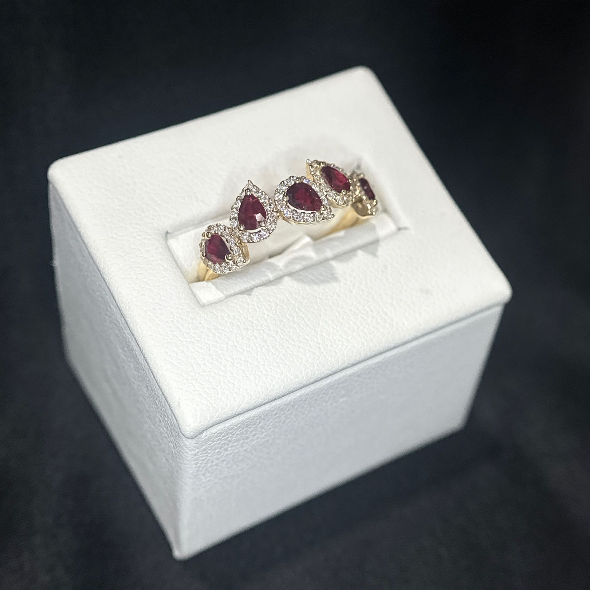 14K Yellow Gold Ruby and Diamond Ring