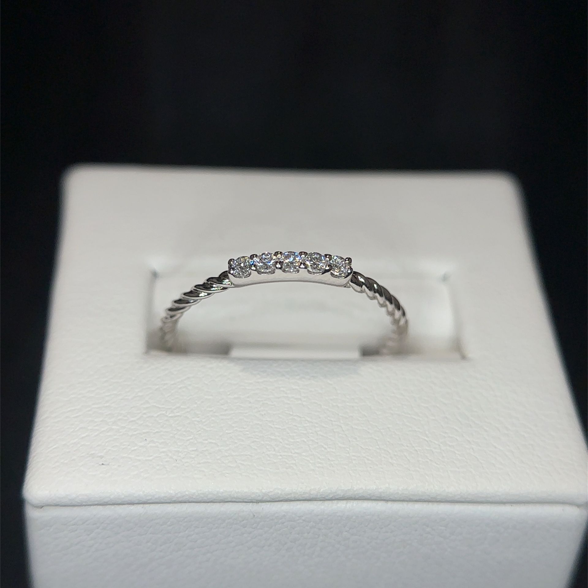 14K White Gold Diamond Wedding Band