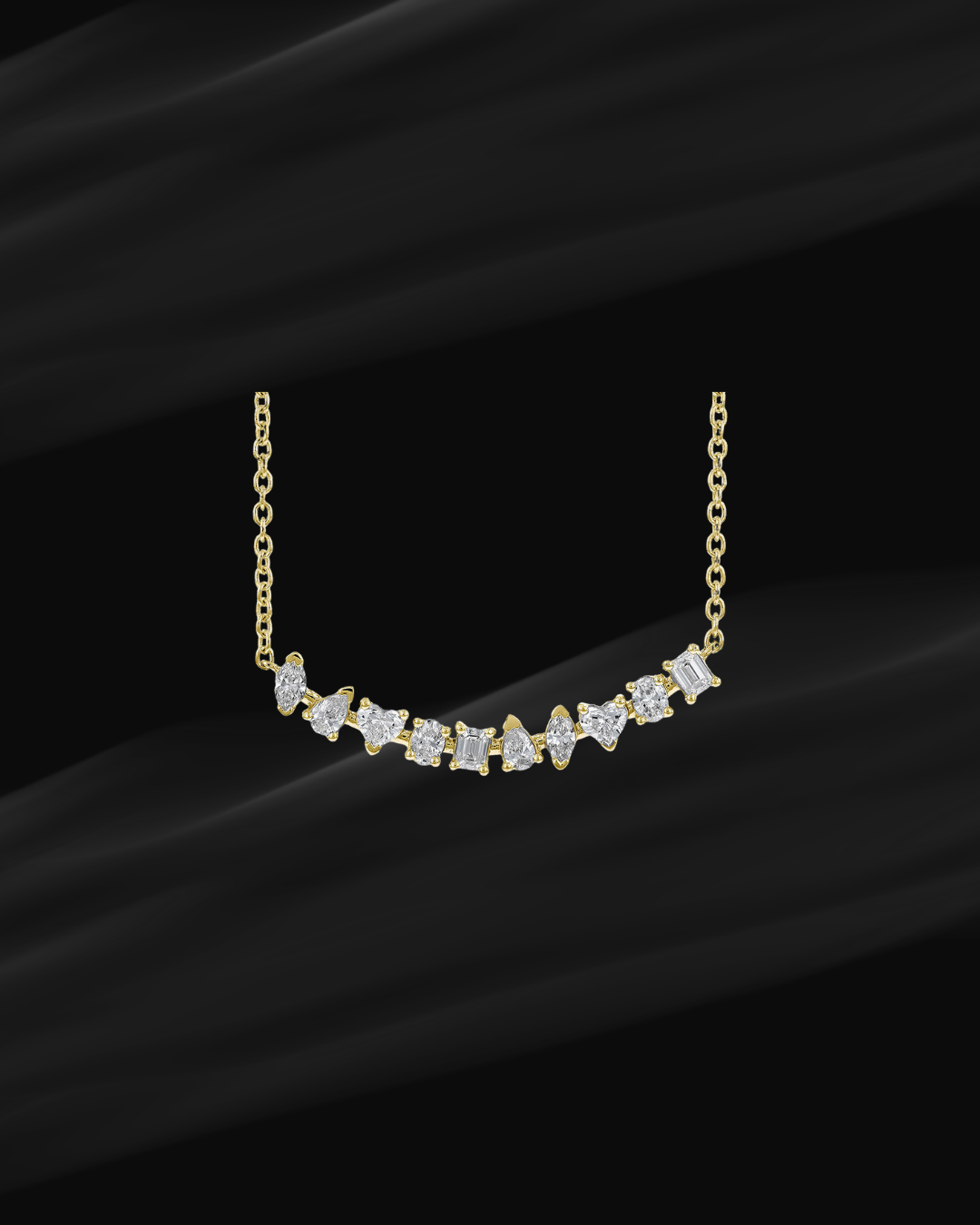 Yellow Gold Fancy-Cut Diamond Necklace