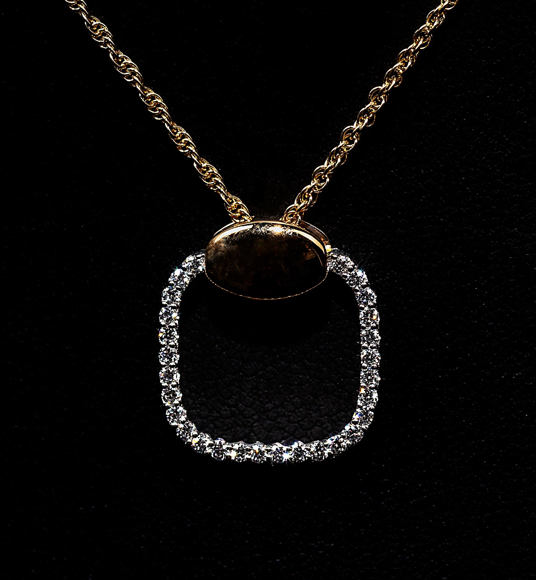 Yellow Gold Diamond Square-shaped Pendant