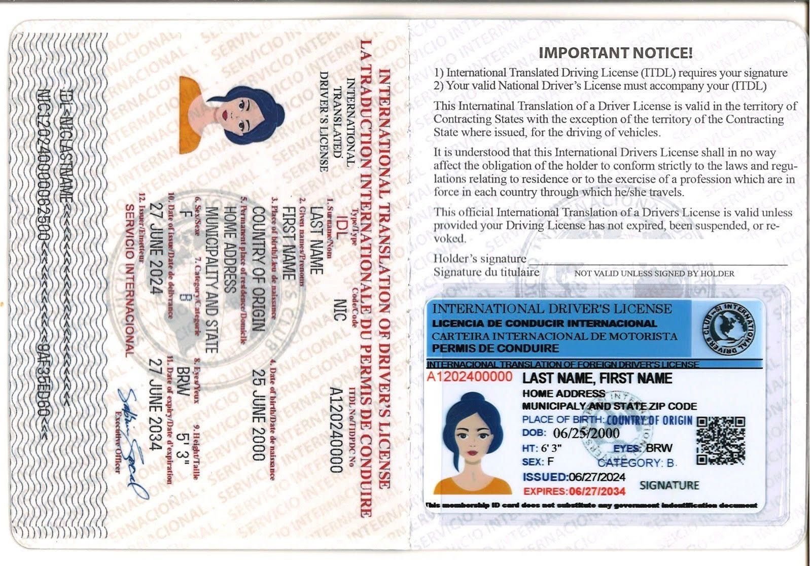 A driving license with a picture of a woman on it