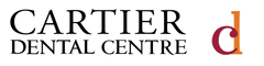 Cartier Dental Centre logo in black with a red lowercase 