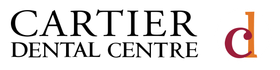 Cartier Dental Centre logo in black with a red lowercase 