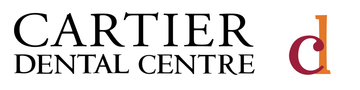 Cartier Dental Centre logo in black with a red lowercase 