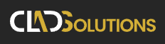 Logo for CLADS Solutions, white letters CL, gold AD, gold SOLUTIONS, on a black background.
