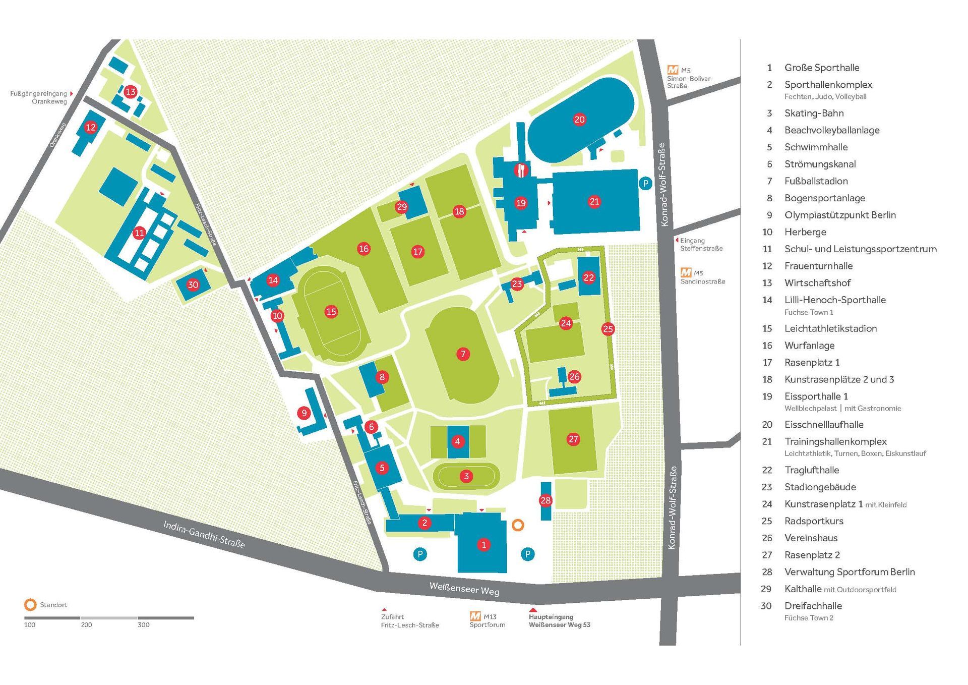 Gesamtübersicht (Lageplan) Sportforum Berlin