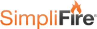 SimpliFire logo in orange and black with a stylized flame above the “i”