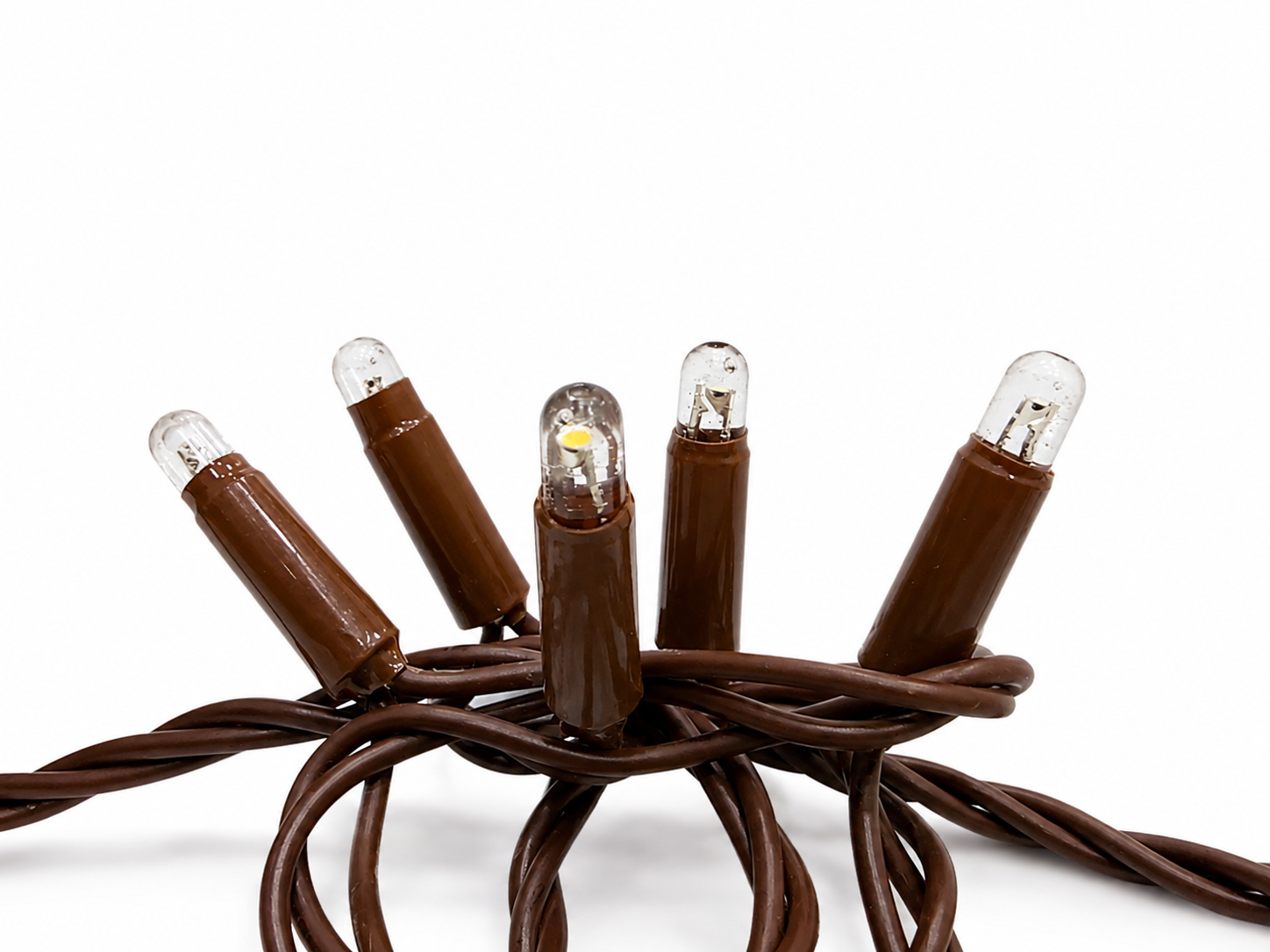 Commercial-Grade LED Mini Lights - Warm White 2700K- Brown Wire - 100 LEDs per Strand - 3 PACK