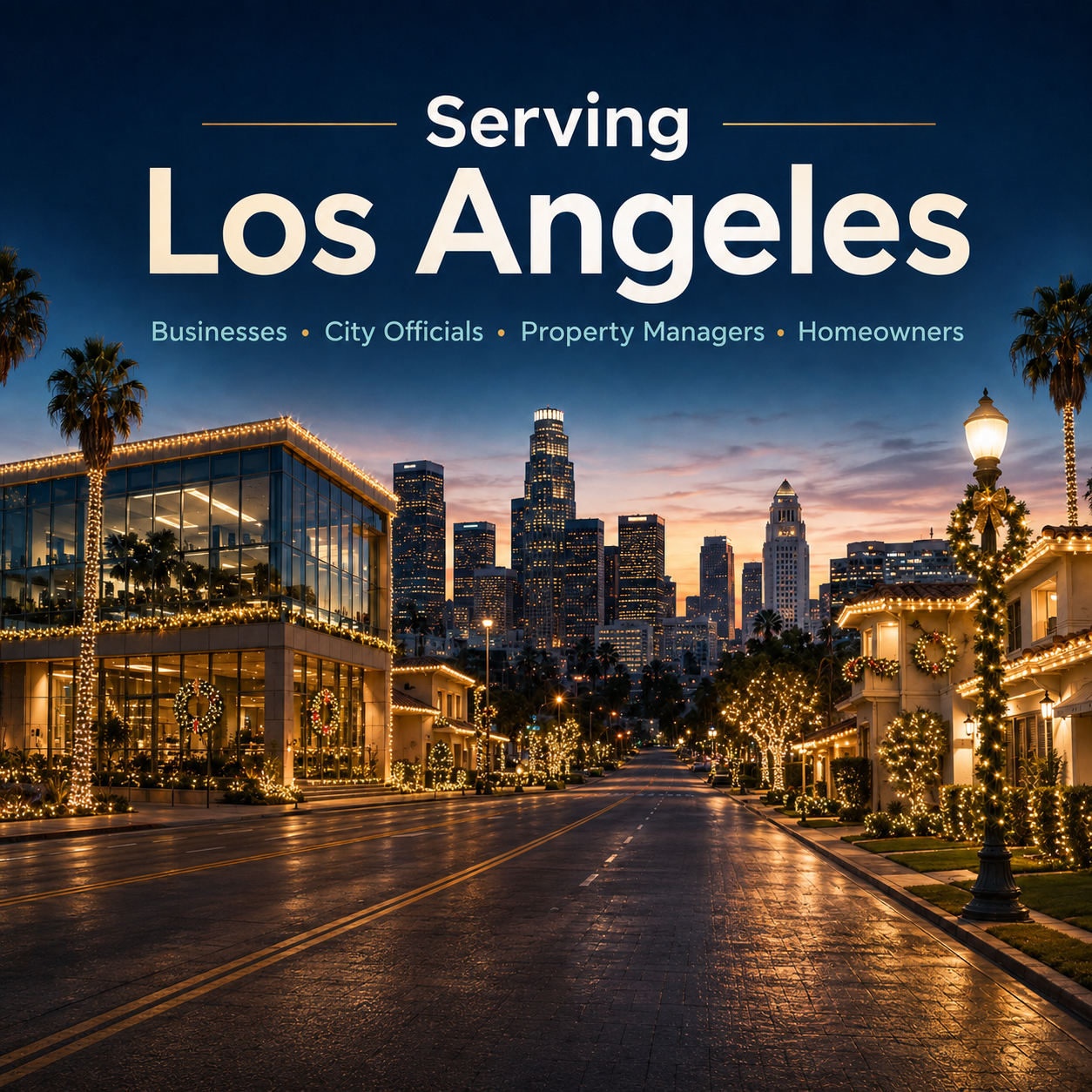 Professional Christmas light installation on a Los Angeles County home by CLG Lighting & Design.