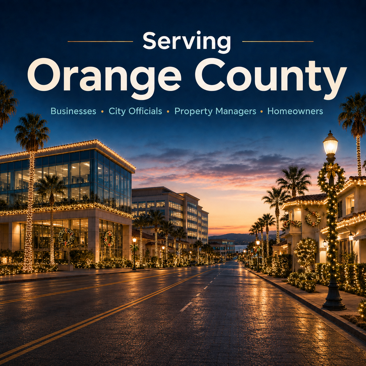Professional Christmas light installation on an Orange County home by CLG lighting & Design