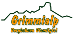 A logo for grimmialp bergbahnen diemftigal