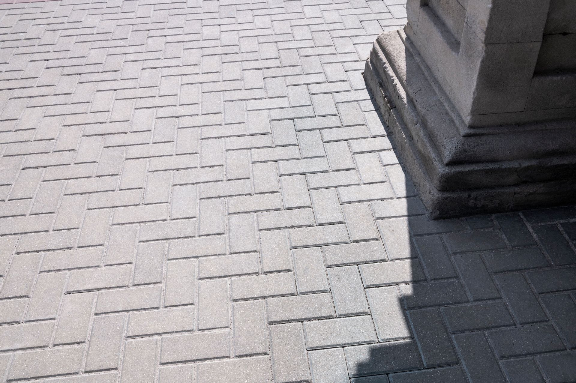 A close up of a blue hexagonal tile floor