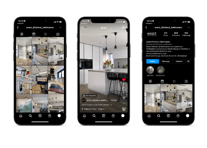 Exact Instagram social media reels preview by Digity Wokingham