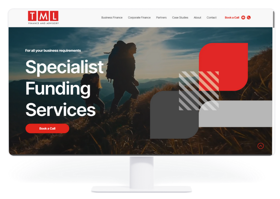 Website homepage with text 