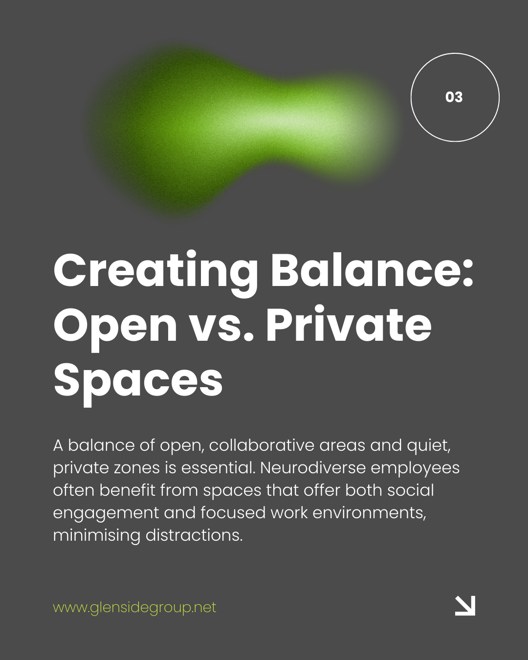 A poster about creating balance between open and private spaces.