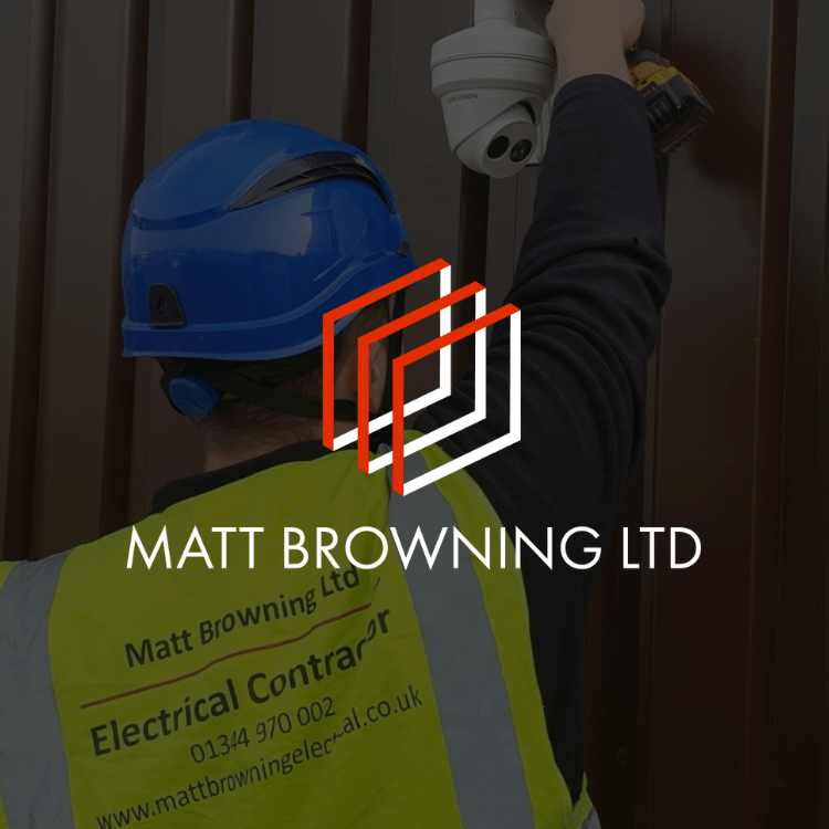 The logo for matt browning ltd shows a man in a blue helmet